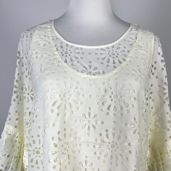 $428 NWOT See by Chloé Cream Eyelet Top Lasercut Perforated Blouse Size 40/US 6 - Picture 4 of 10